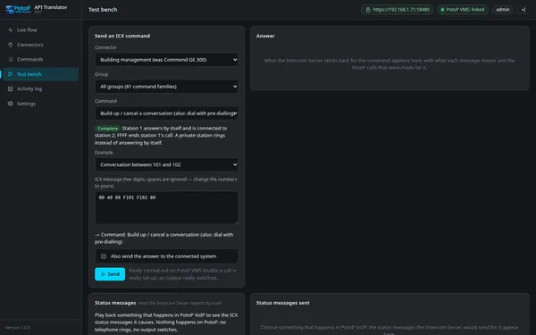 ICX test bench with ready examples