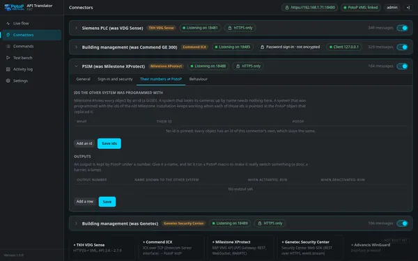 Milestone: the GUIDs the integration was programmed with