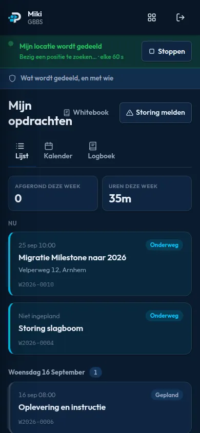 Field app: my jobs