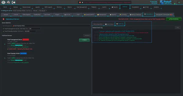 A clear failover event log