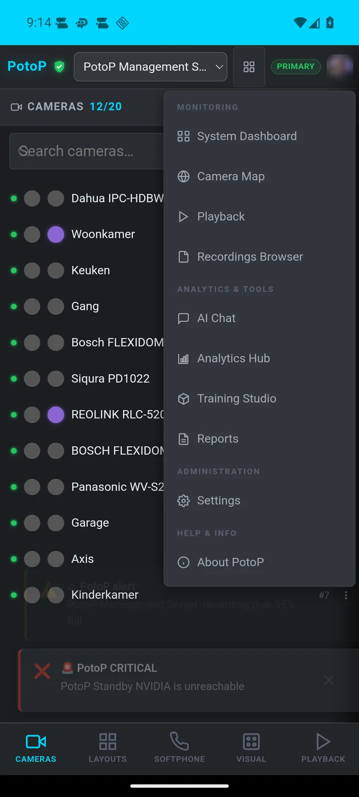Full menu, not a reduced app