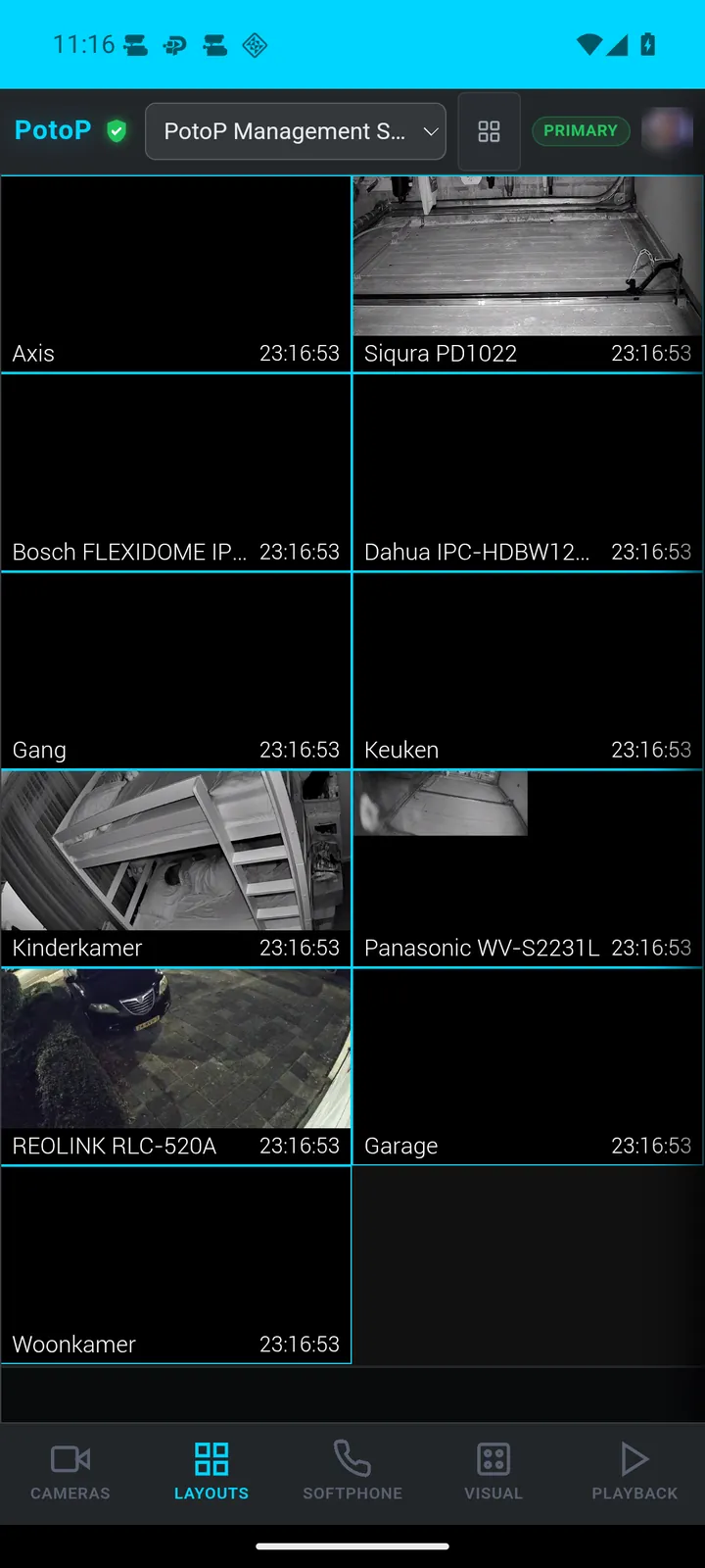 Live camera wall in your hand