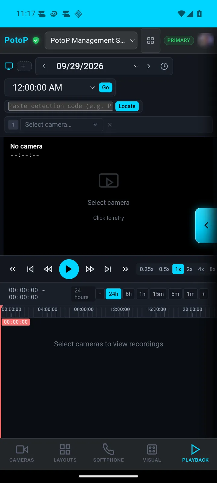 Playback with a timeline