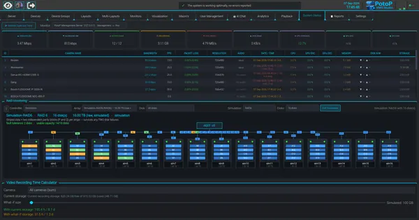 Storage health in System Status